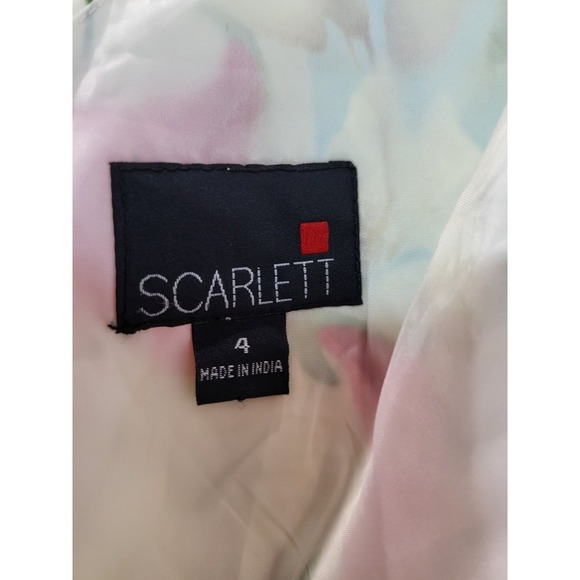 Scarlett Vintage Elegant Midi Floral Print Dress Sleeveless Size 4 - Picture 11 of 16